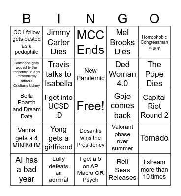 2024 Bingo Card