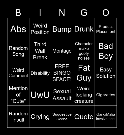 UMIAFP)<f Bingo Card