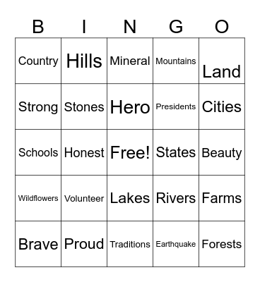 Oh Tennessee My Tennessee Bingo Card