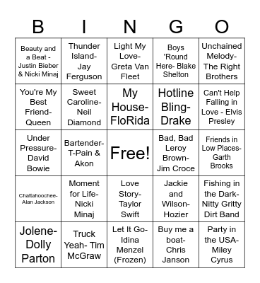 Sid & Josh's Life in Music (So Far)! Bingo Card