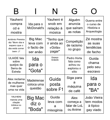 Uni Bingo Card