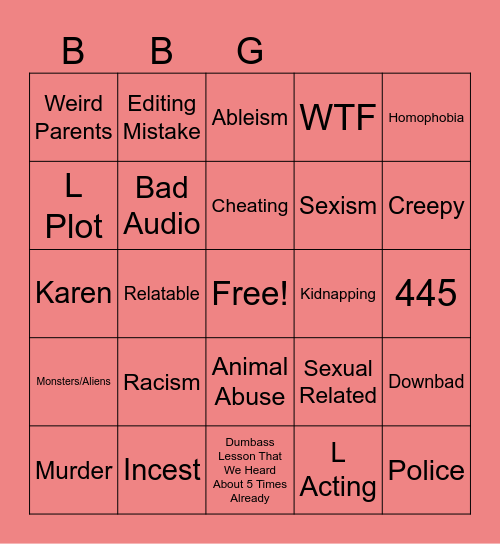 Tommorow's Teachings Bingo Card