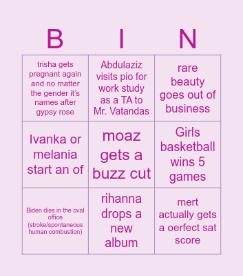 2024 Bingo Card Bingo Card