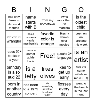 new friends bingo 2024 Bingo Card