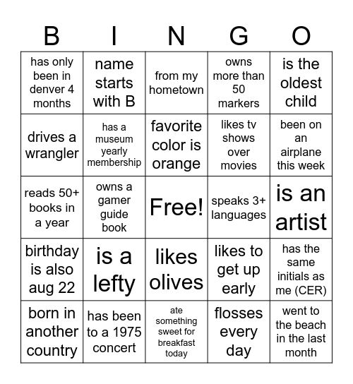 new friends bingo 2024 Bingo Card