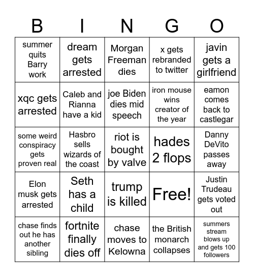 2024 Bingo Card