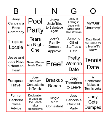 Joey Bingo Card