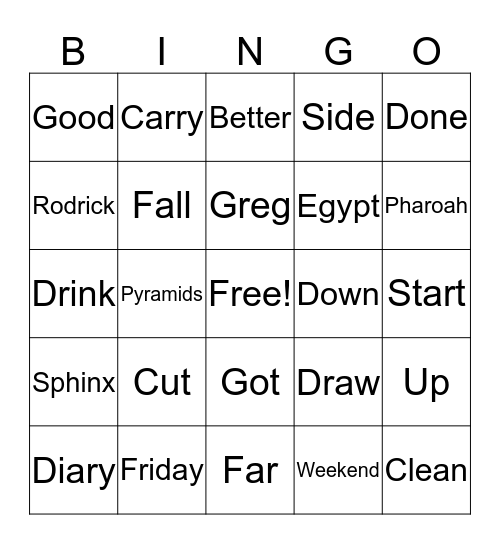 4/15 Bingo Card
