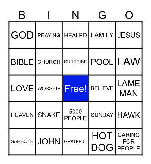 Pastor Tom's Sermon Bingo - Cross off each word as you hear it said in today's sermon. Turn it in to Ms. Cayley for a prize at the Noon Years Eve Party after this service! Bingo Card