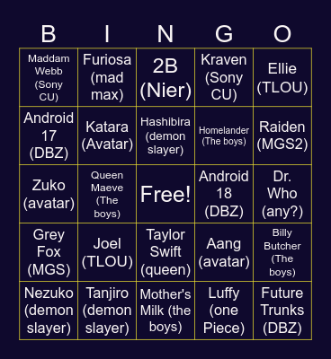 JC's Bingo 2024 Bingo Card