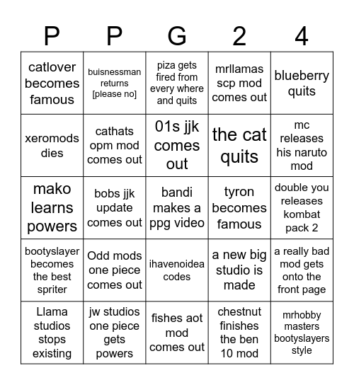 People Playground Bingo 2024 Bingo Card