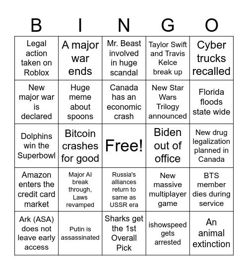 2024 Bingo Card