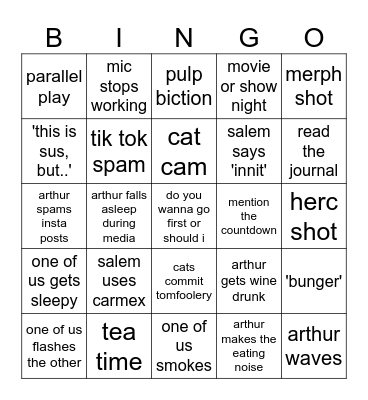 Artlem Bingo Card
