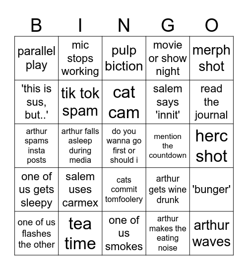 Artlem Bingo Card