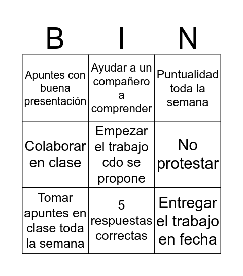 BINGO CARDS  Bingo Card