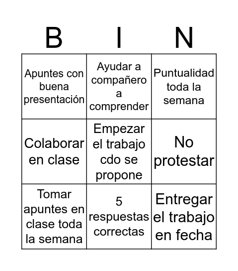 BINGO CARDS  Bingo Card