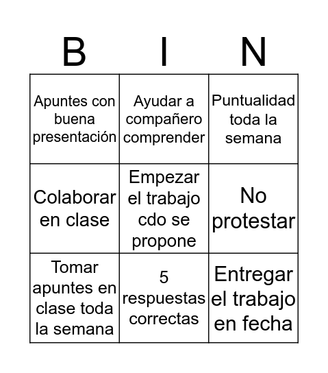 BINGO CARDS  Bingo Card