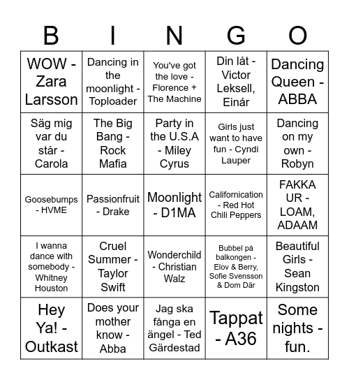 New Year 2024 Bingo Card