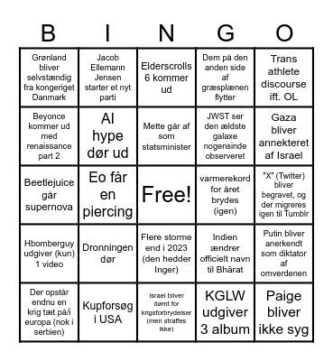 2024 Bingo Card