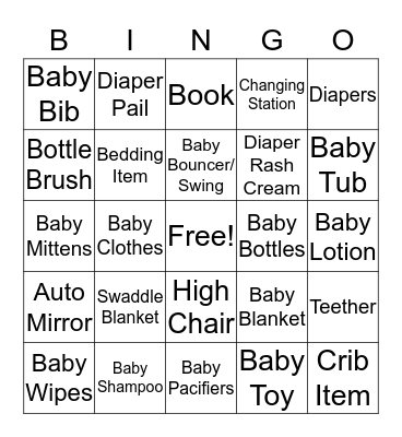 Baby Keaton Bingo Card