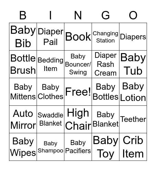 Baby Keaton Bingo Card