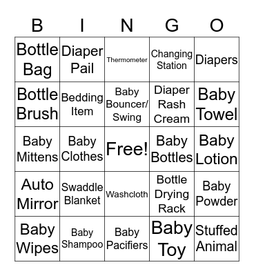 Baby Keaton Bingo Card