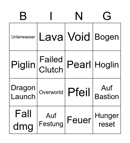 Wie stirbt Tjan? (mehrere Stackable in einem Tod) Bingo Card