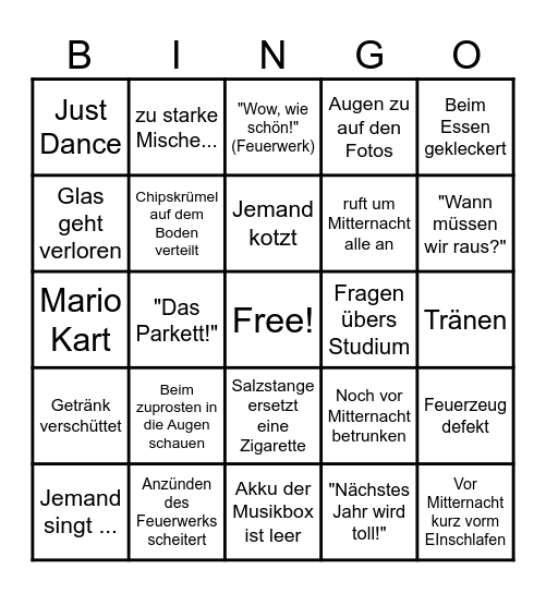 ~ Silvester 2023 ~ Bingo Card