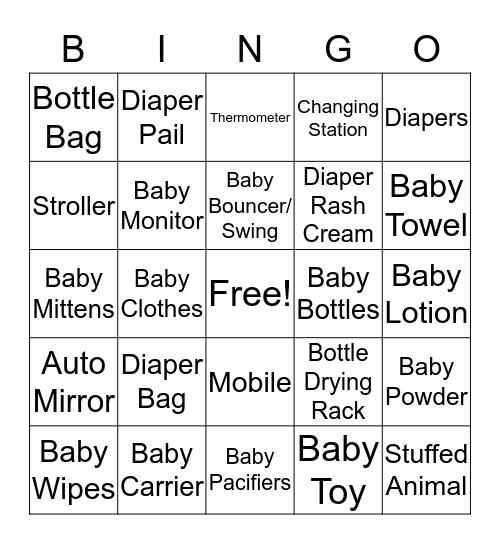 Baby Keaton Bingo Card