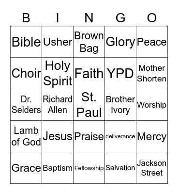 St. Paul Bingo Card