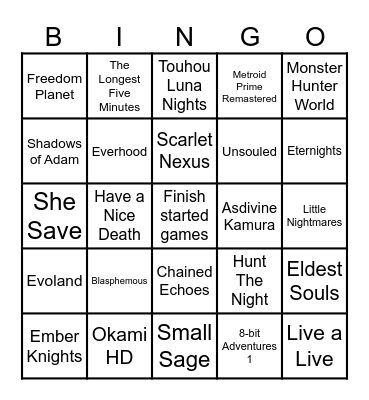 Games to play Bingo Card