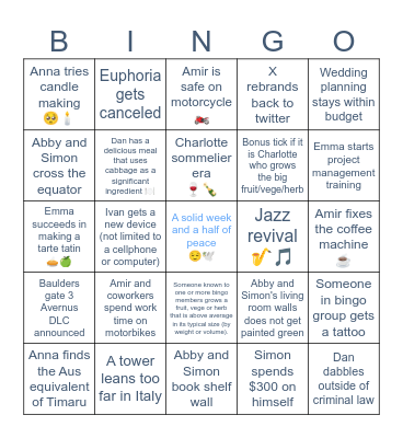 YIPPEE BINGO 2024 Bingo Card