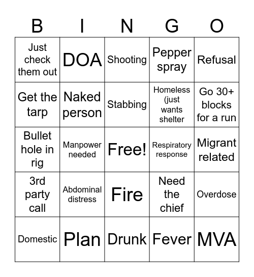 NYE Bingo Card