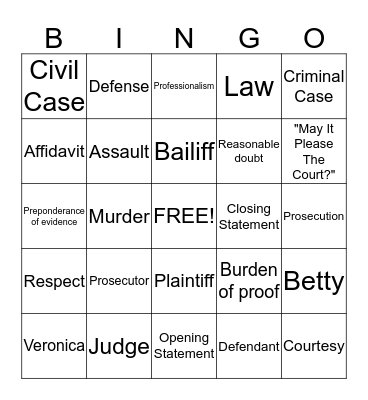 Justice League  Bingo Card