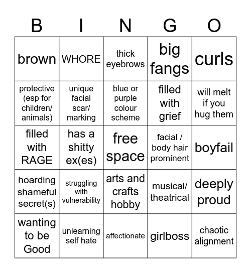 lirrahs blorbo bingo Card