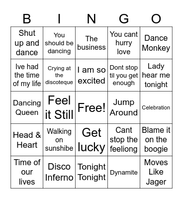 NYE 2024 Bingo Card