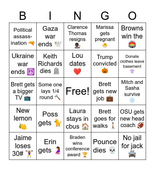 2024 Bingo Card