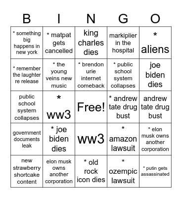 ☆ 2024 BINGO ☆ Bingo Card