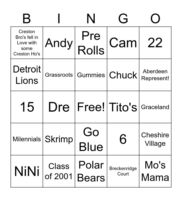 2024 THC Exchange Bingo Card
