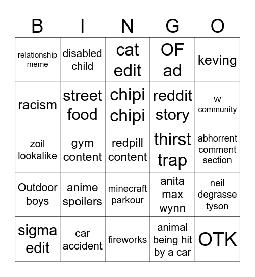 REELS BINGO Card