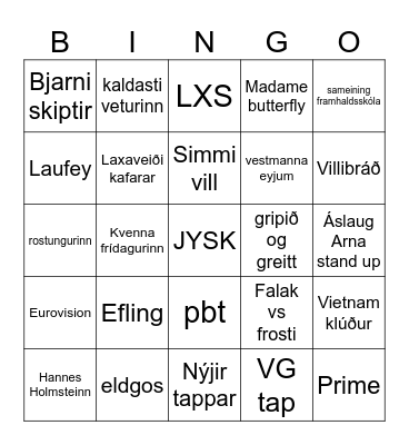 Skaupó Bingo Card