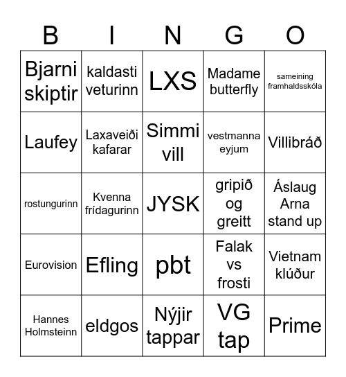 Skaupó Bingo Card