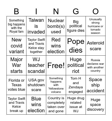 2024 Bingo Card! Bingo Card