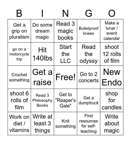 Nova 2024 Bingo Card