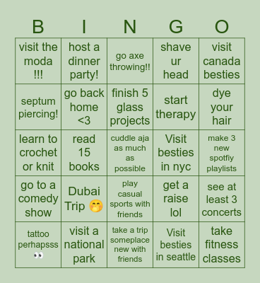 FARHA'S  2024 ! Bingo Card