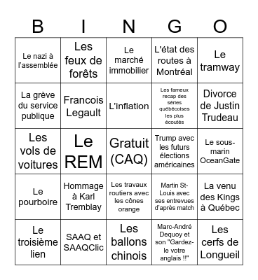 Bye Bye 2023 Bingo Card