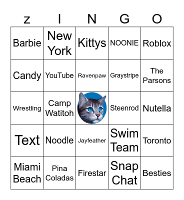 ZOE'S BIRTHDAY ZINGO! Bingo Card