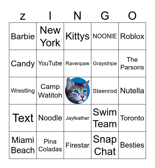 ZOE'S BIRTHDAY ZINGO! Bingo Card