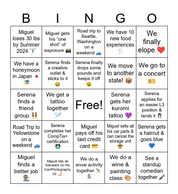 2024 Bingo Card