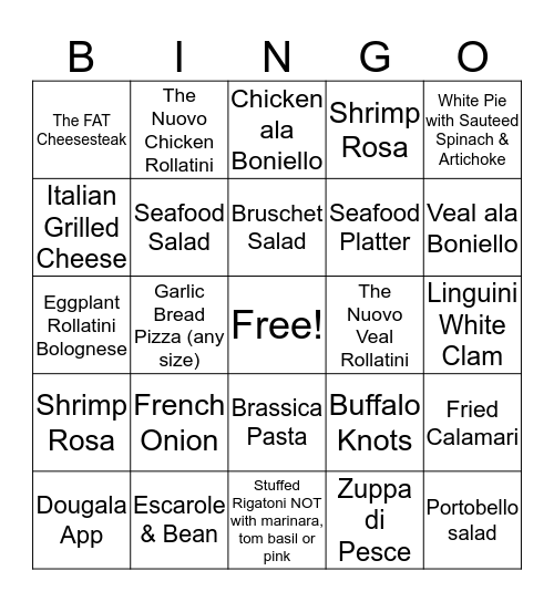 Friday 4/15 Bingo Card